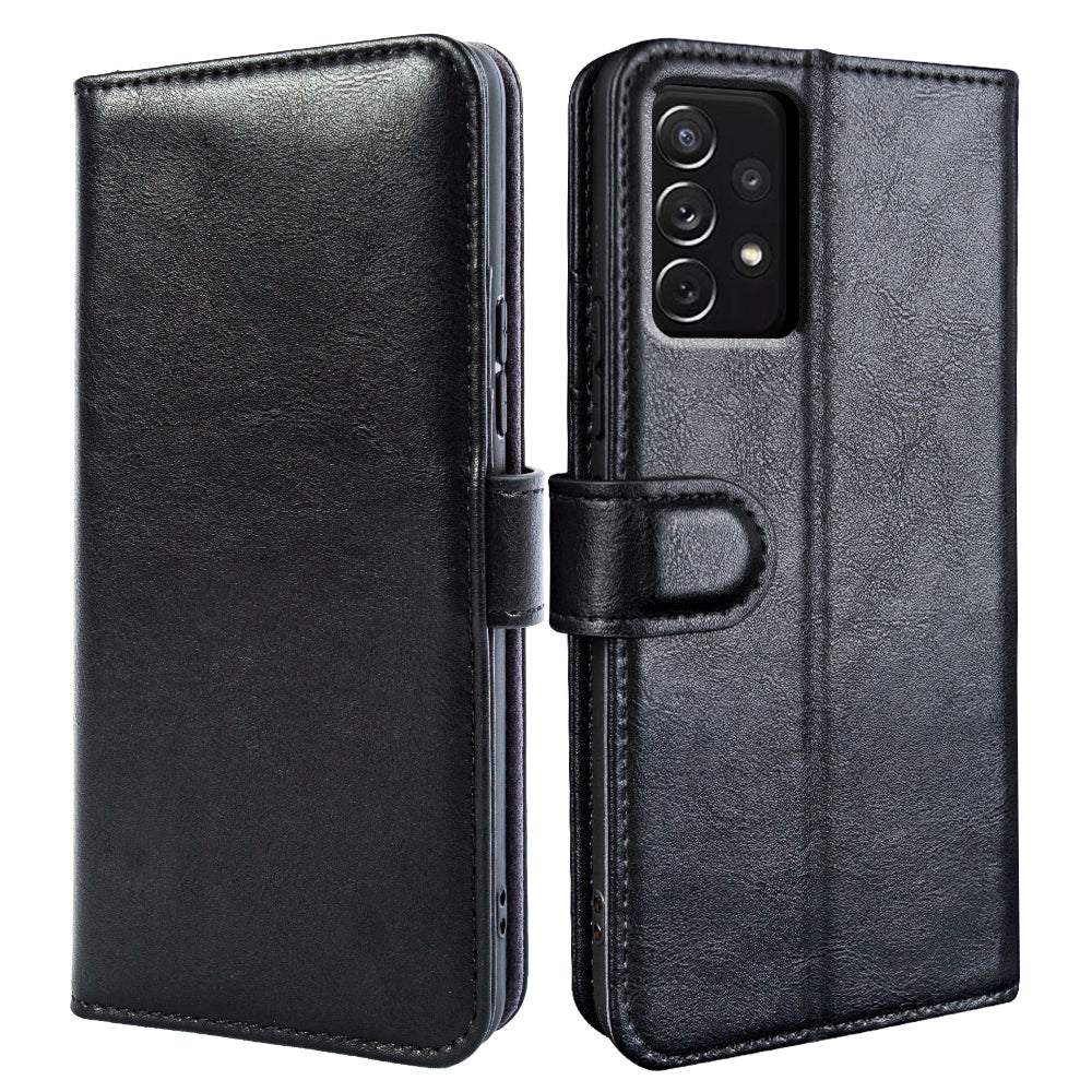 For Samsung Galaxy A72 5G 4G Protective Phone Case Genuine Cow Leather Waxy Texture Stand Wallet Cover For Samsung Galaxy A72 5G 4G Protective Phone Case Genuine Cow Leather Waxy Texture Stand Wallet Cover